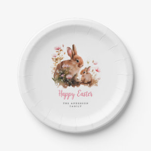 Aquarell-Hasen-Ostern Pappteller
