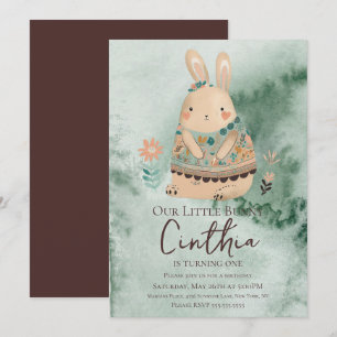 Aquarell-Hasen-Ostern-Pastell-Boho-Geburtstags-Ein Einladung