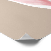 Aquarell-Hasenohren auf Beige mit Kindsname Poster (Ecke)