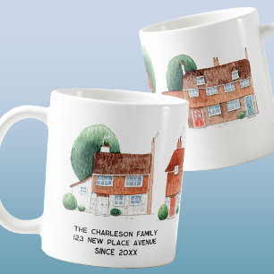 Aquarell-Haus Neue Heimat Personalisiert Kaffeetasse