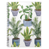 Aquarell Hauspflanzen: Grüne Landschaft Elega Notizblock (Vorderseite)