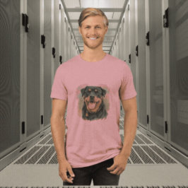 Aquarell-Haustier Rottweiler-Porträt Tri-Blend Shirt