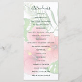 Aquarell Hawaiian Aloha Luau Hochzeitsprogramm Programm (Rückseite)