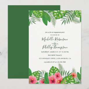 Aquarell Hawaiian Aloha Luau Verlobungsfeier Einladung
