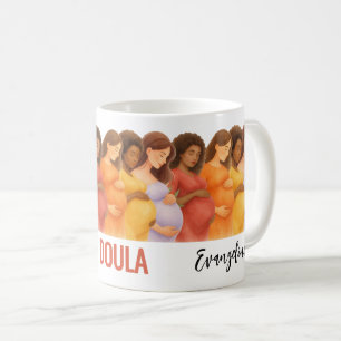 Aquarell-Hebamme Gynäkologin Geburt Wochenbett-Dou Kaffeetasse
