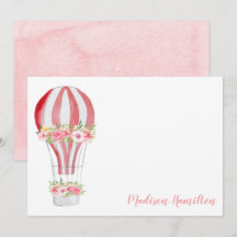 Aquarell Heißluftballon personalisierte Korrespond