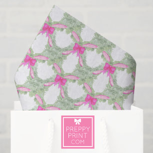 Aquarell Heißrosa Schleifen Girlande Weihnachten Seidenpapier