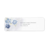Aquarell Hellblaue Blumige Hochzeitsadresse (Vorne)