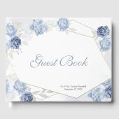 Aquarell Hellblaue Florale Hochzeit Gästebuch (Vorderseite)
