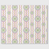 Aquarell Helles Mahjong-Medaillon Geschenkpapier (Flach)