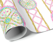Aquarell Helles Mahjong-Medaillon Geschenkpapier (Rolleneckpunkt)