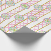 Aquarell Helles Mahjong-Medaillon Geschenkpapier (Ecke)