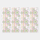 Aquarell Helles Mahjong-Medaillon Geschenkpapier Set (Vorderseite)