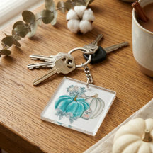 Aquarell Hello Herbst Blau Kürbis Herbst