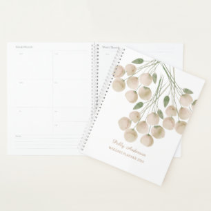Aquarell Hellrosa Blumen Hochzeitsplaner Planer
