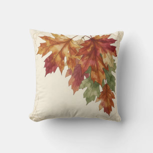 Aquarell Herbst-Ahornblätter Elegant Kissen