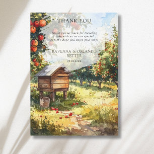 Aquarell Herbst-Apfelplantage Dankeskarte Ankündigung