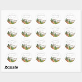 Aquarell Herbst Berg Save-the-Date Runder Aufkleber (Blatt)