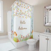 Aquarell-Herbst-Birken-Duschvorhang Duschvorhang (Beispiel)