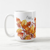Aquarell Herbst Blätter Design Kaffeetasse (Links)