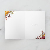 Aquarell Herbst Blume Erntedank Foto Feiertagskarte (Innenseite)