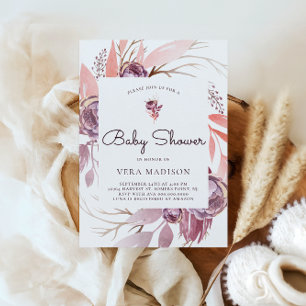 Aquarell Herbst Blume Kinderdusche Einladung