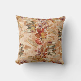 Aquarell Herbst Blumen Buchliebhaber Kissen