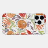 Aquarell Herbst Blumen Personalisierte Handyhülle iPhone Hülle (Rückseite (Horizontal))