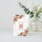 Aquarell-Herbst-Blumen-QR-Code-RSVP-Hochzeit Begleitkarte (Stehend Vorderseite)