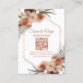Aquarell-Herbst-Blumen-QR-Code-RSVP-Hochzeit Begleitkarte (Vorderseite)