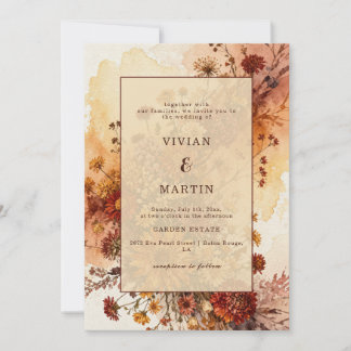 Aquarell Herbst Florale Hochzeit Einladung