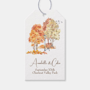 Aquarell Herbst im Park Hochzeit Geschenkanhänger