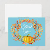 Aquarell-Herbst-Kürbis-Blau-Dankeschön-Karte Dankeskarte (Vorne/Hinten)