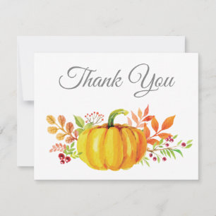 Aquarell-Herbst-Kürbis-Dankeschön-Karte Dankeskarte