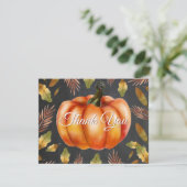 Aquarell-Herbst-Kürbis-Orange-Dankeschön-Karte Dankeskarte (Stehend Vorderseite)