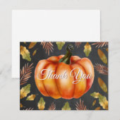 Aquarell-Herbst-Kürbis-Orange-Dankeschön-Karte Dankeskarte (Vorne/Hinten)