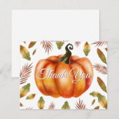 Aquarell-Herbst-Kürbis-Oranger Dankeskarten-Entwur Dankeskarte (Vorne/Hinten)