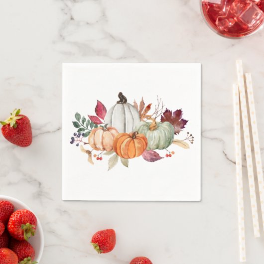 Aquarell Herbst Kürbis Serviette (Beispiel)