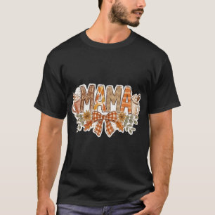 Aquarell Herbst Mama Kürbisgewürz Kokette Schleife T-Shirt