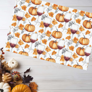 Aquarell Herbst mit Wein und Kürbissen Seidenpapier
