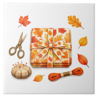 Aquarell Herbst Nähstoff und Zubehör Fliese