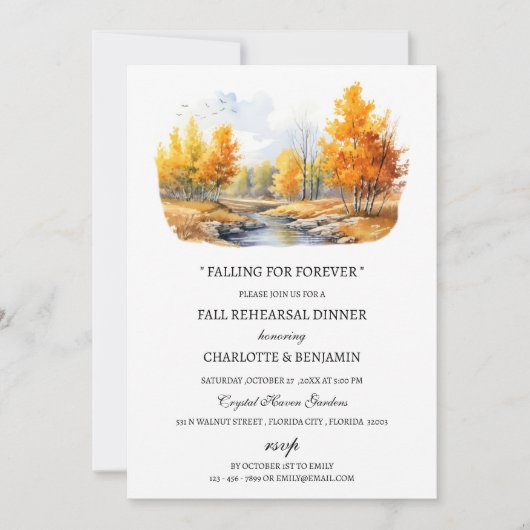 Aquarell Herbst- oder Herbst-Themen-Probedinner Einladung (Vorderseite)