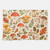 Aquarell-Herbst-Pilzmuster Geschirrtuch (Horizontal)
