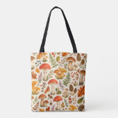 Aquarell-Herbst-Pilzmuster Tasche (Rückseite)