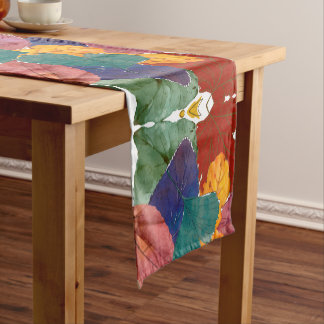 Aquarell Herbst- und Herbstblumen Kurzer Tischläufer