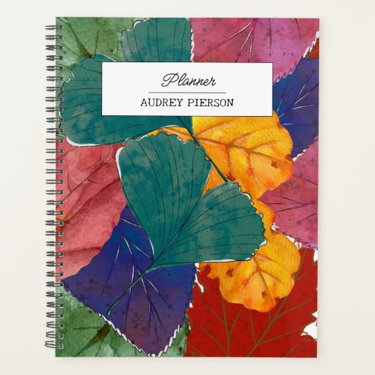 Aquarell Herbst- und Herbstblumen Planer (Vorderseite)