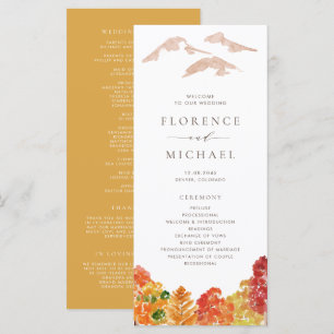 Aquarell Herbst-Wald-Hochzeitsprogramm Programm