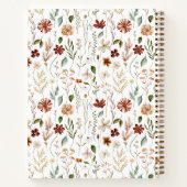 Aquarell-Herbst-Wildblumengarten-Blumenmuster Notizblock (Rückseite)