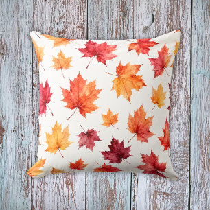Aquarell-Herbst-Zucker-Ahornblatt-Muster Kissen