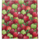 Aquarell Herbstapfelplantage Duschvorhang (Vorderseite)